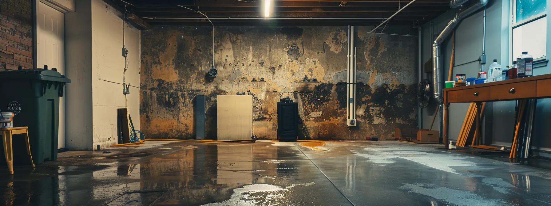 Professional basement sealing signs: damp spots, mold growth, and water stains in South Jersey.