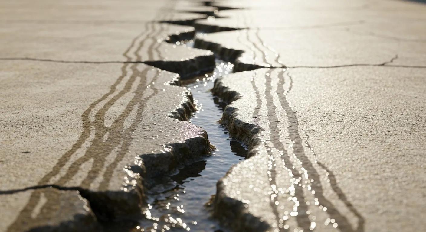 A close-up view of foundation cracks with visible water seepage, illustrating the critical need for expert leak identification and repair.