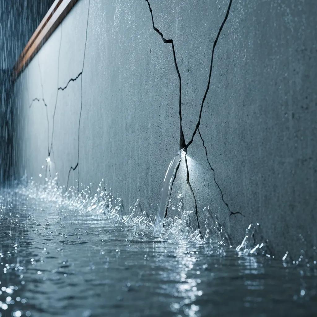 Effects of hydrostatic pressure on basement wall during heavy rain